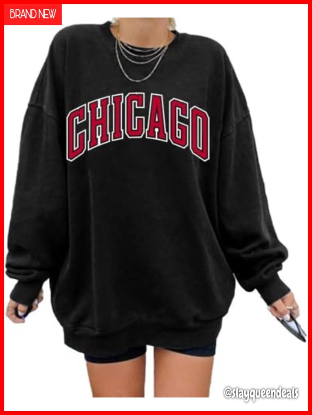 Oversized Los Angeles Sweatshirt Crewneck Bat Sleeve Pullover